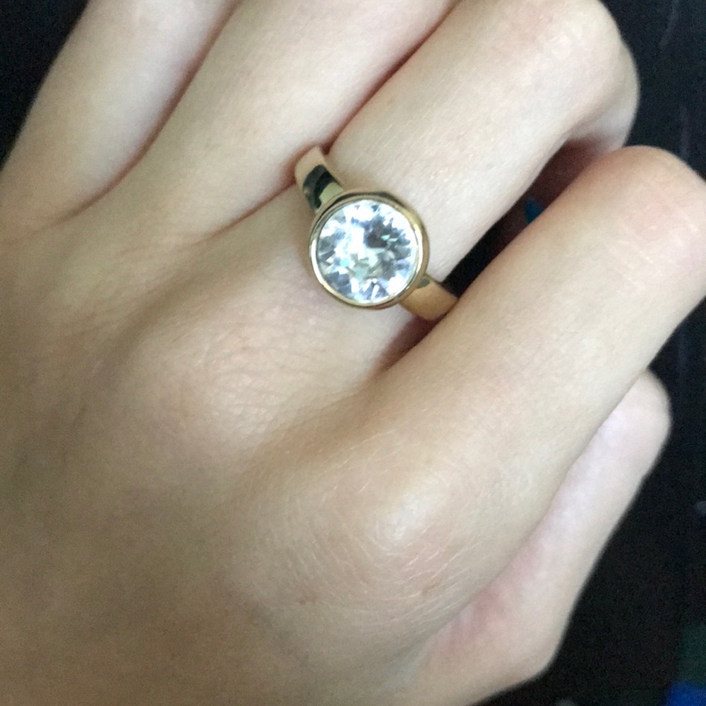 Touchstone Swarovski Crystal Gold Ring